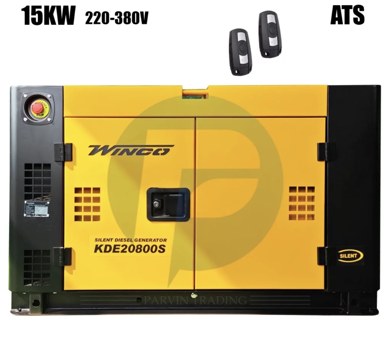 دیزل ژنراتور 20 کاوا سایلنت(15 کیلووات) وینکو مدل KDE20800S  دیزل ژنراتور 20 کاوا وینکو مدل KDE20800S سایلنت ساخت کشور چین میباشد.این مدل از حداکثر توان 15 کیلووات، آمپر 64 تکفاز و 27 امپر سه فاز و ولتاژ 220-380 ولت بهره می برد. همچنین دور موتور ژنراتور 3000 دور در دقیقه می باشد.