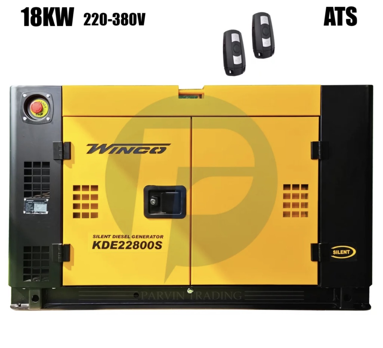 دیزل ژنراتور 22 کاوا سایلنت(18 کیلووات) وینکو مدل KDE22800S  دیزل ژنراتور 22 کاوا وینکو مدل KDE22800S سایلنت ساخت کشور چین میباشد.این مدل از حداکثر توان 18 کیلووات، آمپر 75 تکفاز و 32 امپر سه فاز و ولتاژ 220-380 ولت بهره می برد. همچنین دور موتور ژنراتور 3000 دور در دقیقه می باشد.