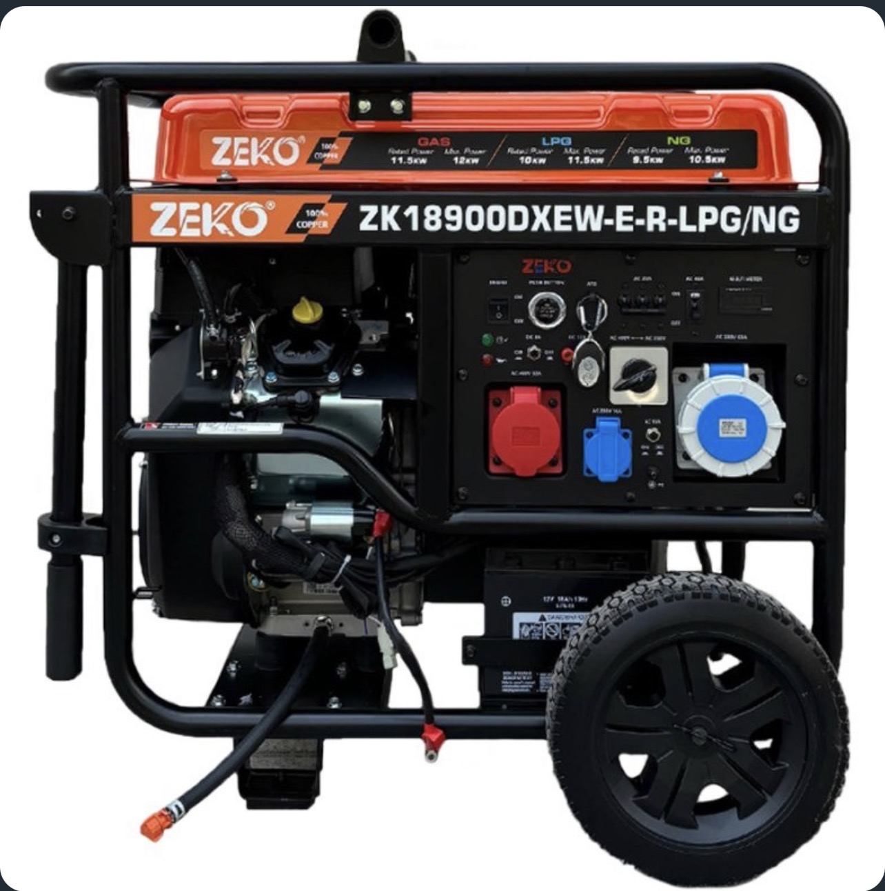 موتور برق سه‌ گانه ۱۵ کاوا زیکو مدل ZK18900DWEW-E-R-LPG/NG (ریموت، تکفاز/سه‌فاز)